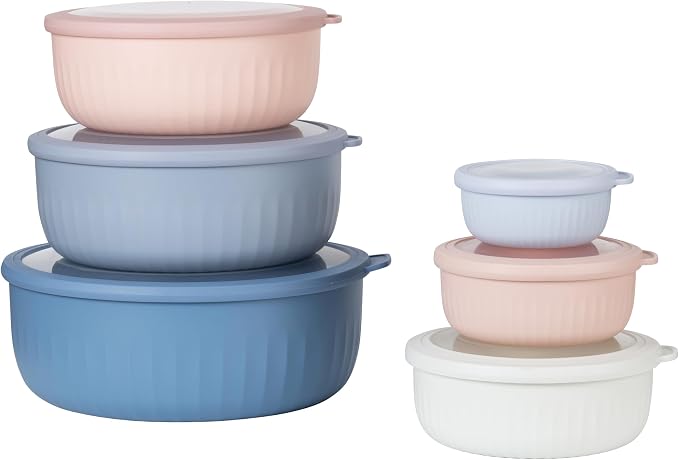 COOK WITH COLOR Prep Bowls with Lids- Wide and Deep Nesting Plastic Small - Image 2