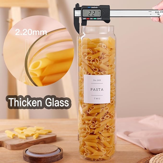 CZZGSM 3 Set Glass Pantry Storage Jars - 50oz Thicken Glass Kitchen Canisters - Image 5
