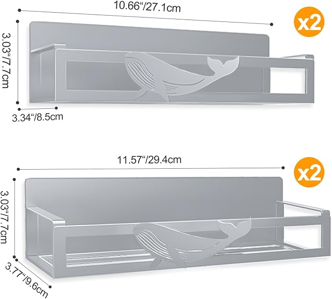 Magnetic Spice Rack for Refrigerator, 4 Pack Metal Magnetic Shelf Organizer for - Image 8