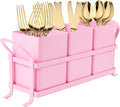 NelyBet Metal Silverware Caddy, 3 Compartment Utensil Holder by NelyBet