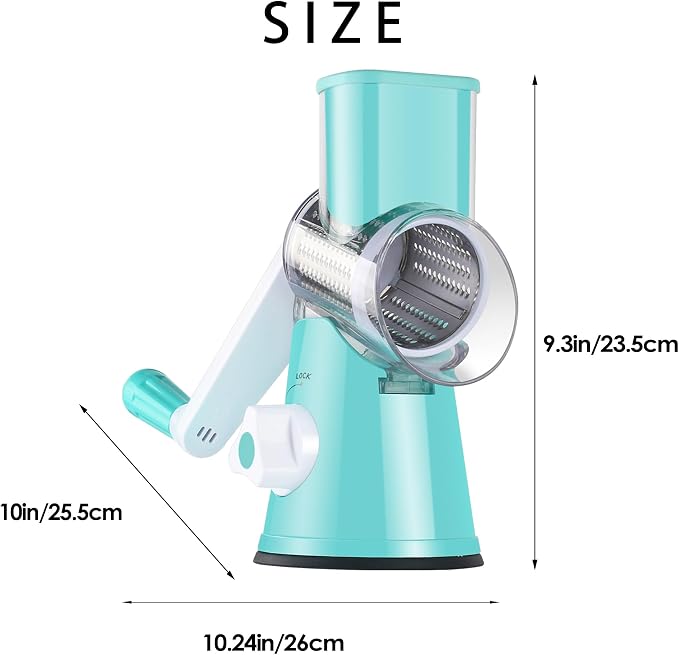 Cheese Grater Hand Crank, Rotary Vegetable Shredder - Image 9