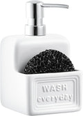 RQYIXI Soap Dispenser with Sponge Holder Ceramic Hand and Dish Soap Dispenser by RQYIXI