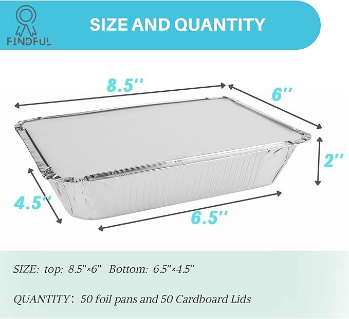 Aluminum Pans with Lids 2.25 LB Capacity Foil Food Containers with Lids - Image 2