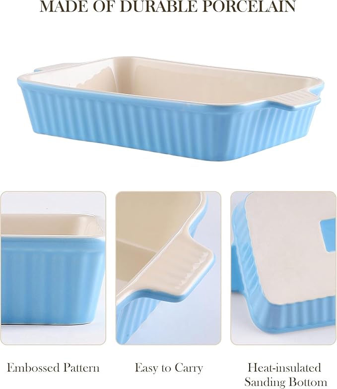 MALACASA Casserole Dishes for Oven, Porcelain Baking Dishes, Ceramic Bakeware - Image 3