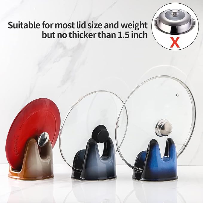 Nihow Pot Lid Holder: Stable Ceramic Pan Lid Holder - Image 4