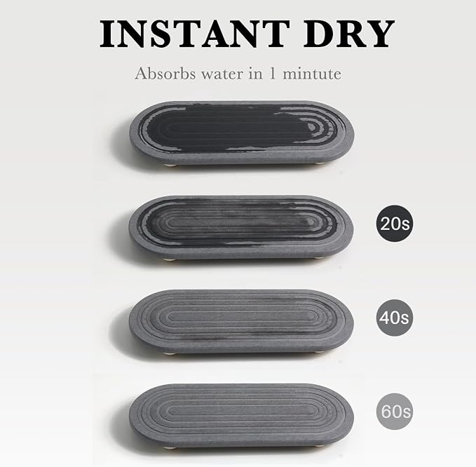 Instant Dry Sink Caddy Organizer – Water Absorbing Stone Tray - Image 5