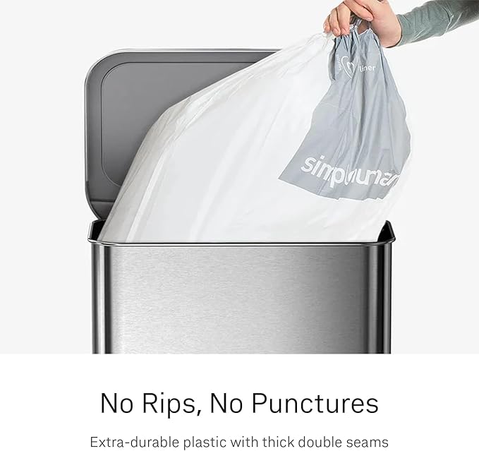 simplehuman Code M 200 Count Custom Fit Liners, Drawstring Kitchen Trash Bags - Image 3