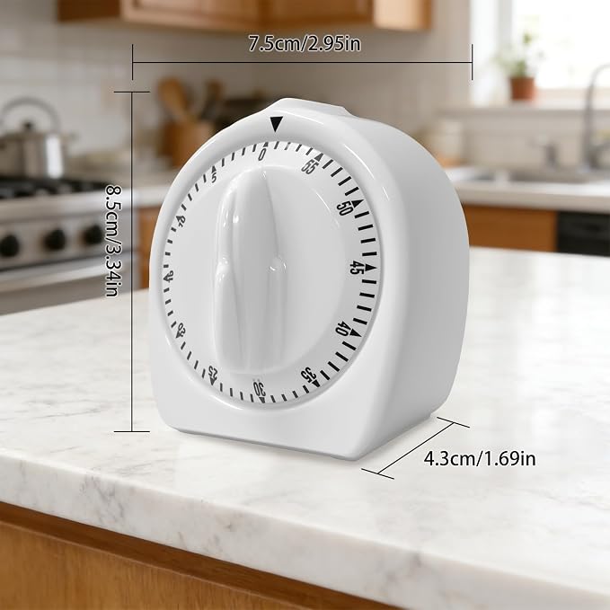 Kitchen Timers for Cooking, 60 Minute Wind Up Timer, Visual Mechanical Timer - Image 3