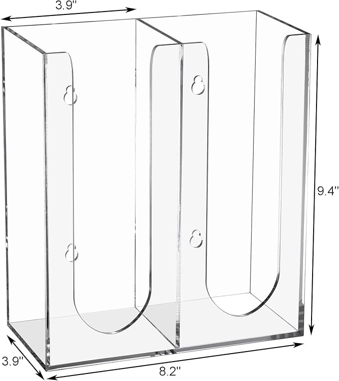 Acrylic Coffee Cup and Lid Storage Organizer Holder, 2 Compartments Disposable - Image 2