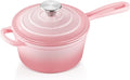 1 Quart Sauce Pan with Lid, Leonyo Small Cooking Pots, Enameled Cast Iron by Leonyo