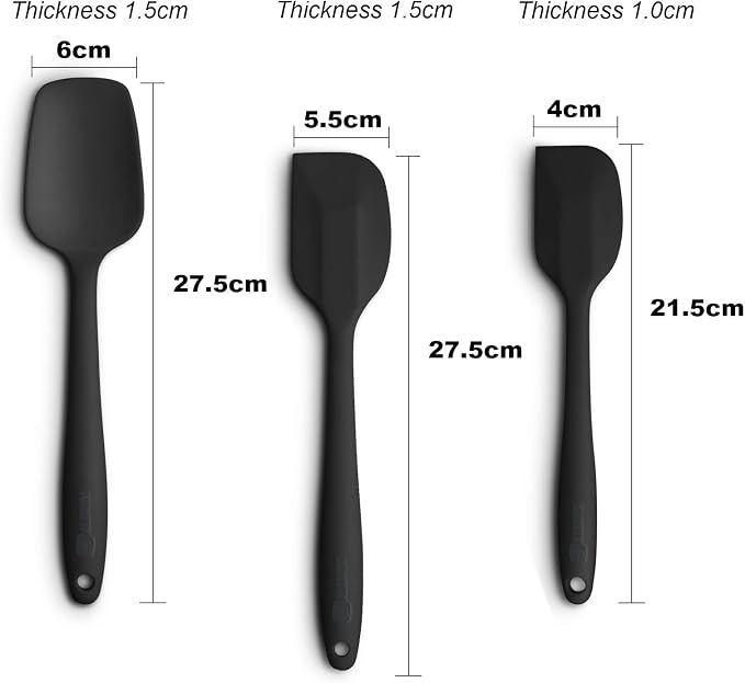 Silicone Spatula 3-piece Set, Ergonomic Handle High Heat-Resistant Spatulas - Image 2