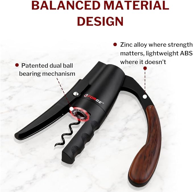 Forge Quality Compact Vertical Lever Corkscrew Wine Opener - Image 3