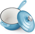 Homikit Small Cast Iron Pot, 1 QT Enameled Cast Iron Sauce Pan by Homikit