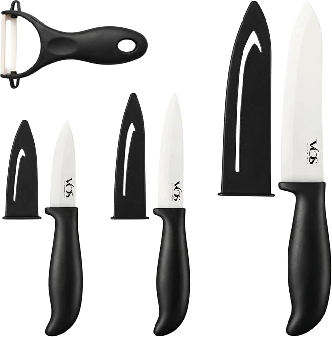 Vos Ceramic Knife Set with Peeler, Ceramic Knives Set by Vos