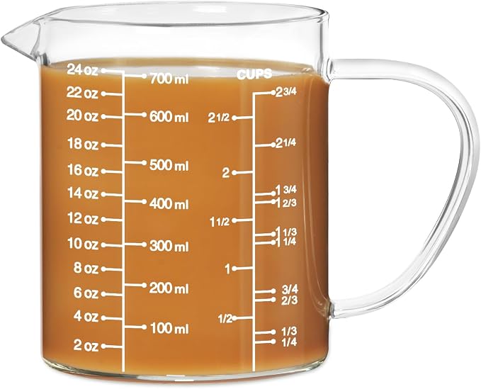 77L Glass Measuring Cup, High Borosilicate Glass Beaker by 77L