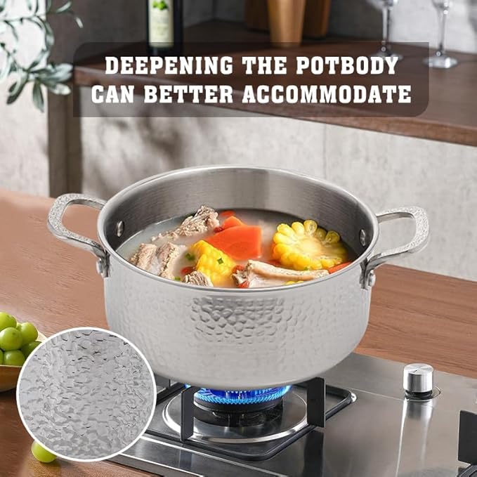 Vivicreate Tri-Ply Stainless Steel Stockpot – Deep Cooking Pot - Image 4
