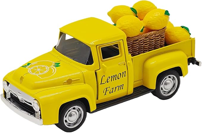 Lemon Decor - 4.9″Farmhouse Vintage Metal Truck by Unknown