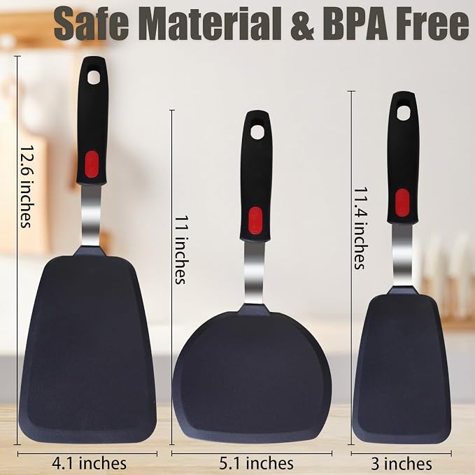 Silicone Spatula Turner Set, 600°F Heat Resistant Spatula - Image 2