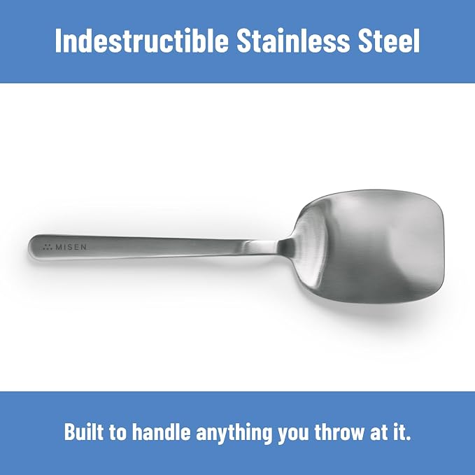 Misen Scraper Chef Spoon – Stainless Steel Cooking Spoon and Spatula Hybrid - Image 3