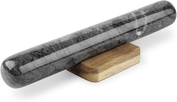 Flexzion French Rolling Pin, 12 Inch Black Marble Rolling Pins by Flexzion