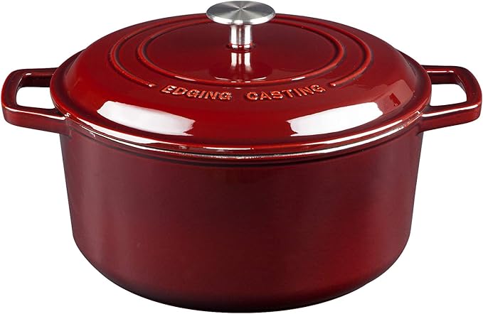 EDGING CASTING Enameled Cast Iron Dutch Oven Pot by EDGINGCOOKWARE