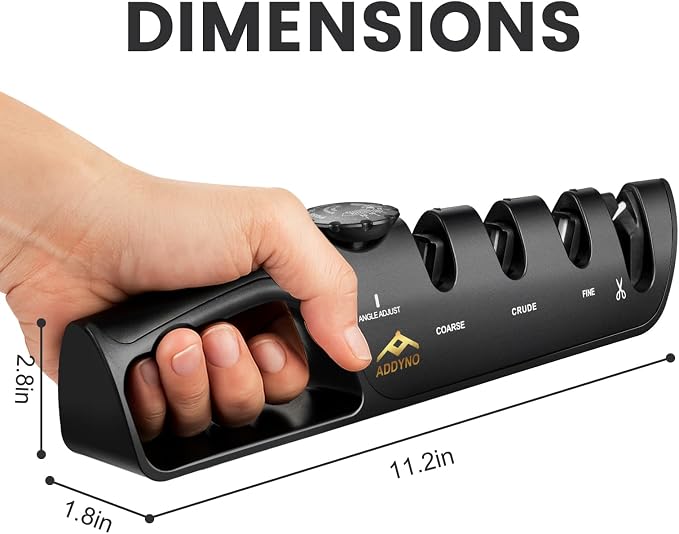 4-in-1 Knife Sharpener with Angle Guide, Adjustable Edge, 3-Stage - Image 2
