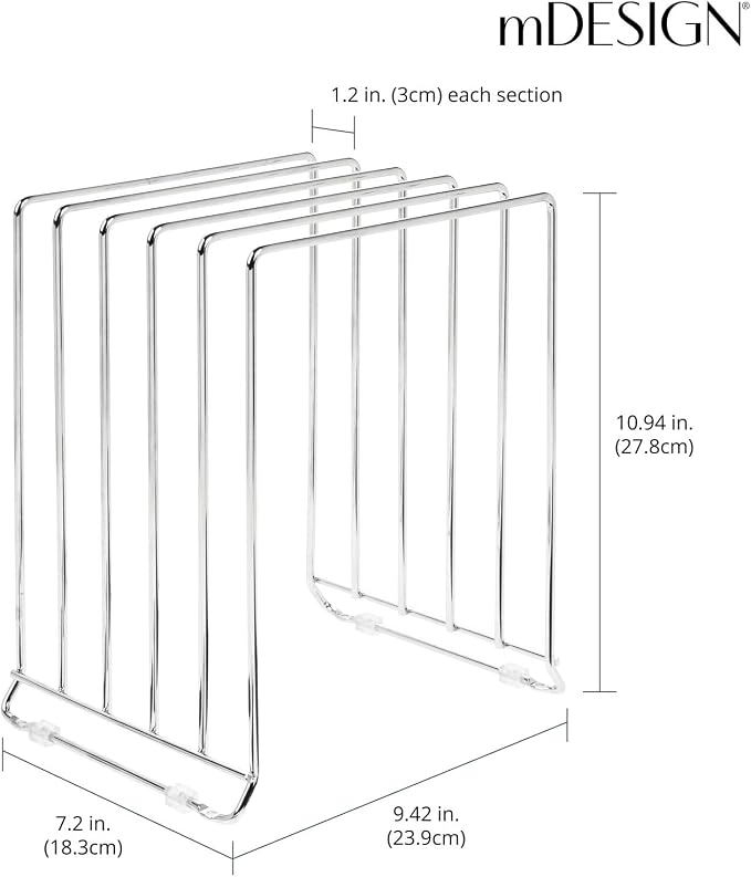 mDesign 5 Slot Pot and Pan Rack — Metal Wire Rack - Image 4