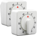 Hitefu 2 Pcs Square 60 Minute Mechanical Kitchen Timer, Visual Cooking Timer by Hitefu