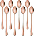 7.5 Inches Long Handle Coffee Stirring Spoons, Copper Stainless Steel Ice Cream by DEHOVKitchen