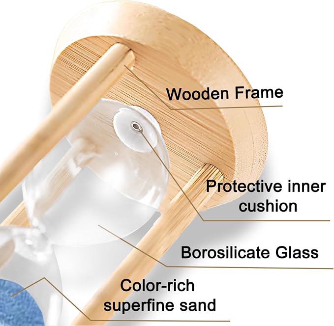 1 Minute Sand Timer, 1 Min Wooden Hourglass, Wood Mini Sand Clock, One Minute - Image 4