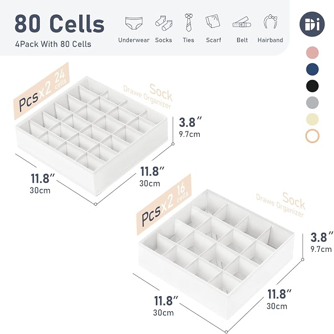 Joyoldelf Drawer Organizer 4 Pack - Image 2