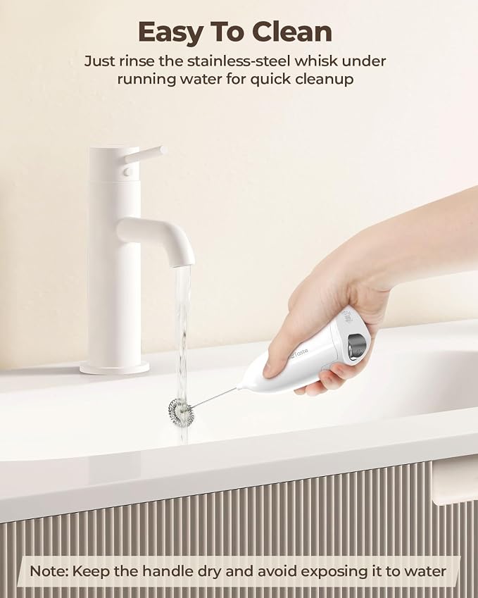 SIMPLETASTE Milk Frother Handheld Electric Foam Maker, Drink Mixer - Image 7
