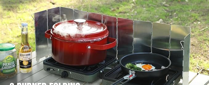 REDCAMP Folding Outdoor Stove Windscreen, Lightweight Butane Burner Windshield - Image 2