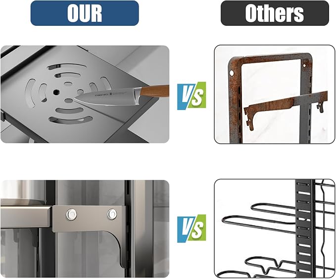 Pot Rack Organizers：CASONNIK 6+1-Tier Adjustable Heavy Duty Pan Organizer - Image 3