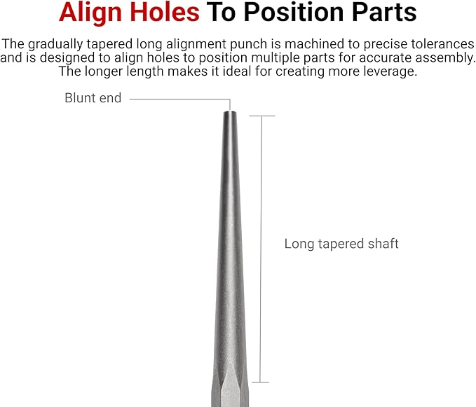TEKTON 5/16 Inch Long Alignment Punch | 66278 | Made in USA - Image 2
