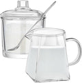 Leinuosen 2 Pcs Glass Pitcher Elegant Shaped Glass Tea Pitcher Coffee Milk by Leinuosen