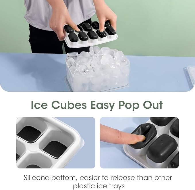DOQAUS Ice Cube Tray with Lid and Bin - Image 6