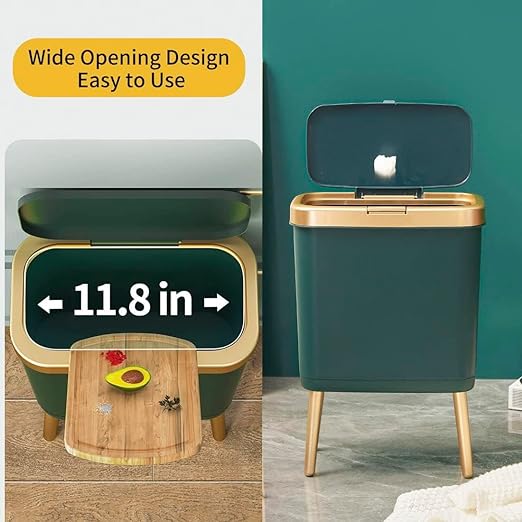 Procade Trash Can with Lid, Small Bathroom Garbage Can with Lid, Plastic Trash - Image 5