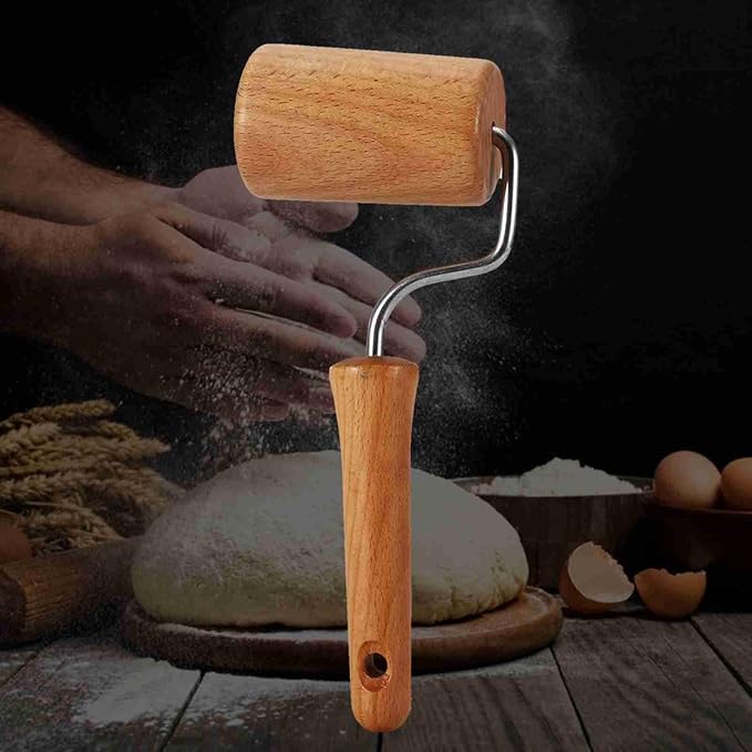 Small Rolling Pin, Pizza Dough Roller, Non Stick Wood Pastry Roller, Kitchen - Image 7