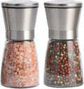 Salt and Pepper Grinder Set of 2, Premium Stainless Steel Spice Mill by Mincham
