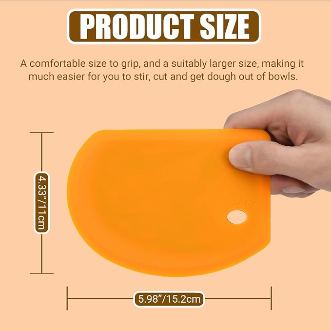 Sapid Flexible Curved Edge Silicone Bowl Scraper, Food Grade Dough Scraper - Image 3