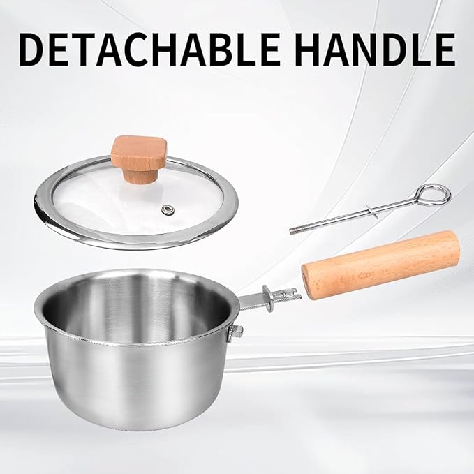 Saucepan with Lid, 1.5QT Uncoated Stainless Steel Sauce Pan with Staly-Cool - Image 6