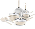 GreenPan Dover Healthy Ceramic Nonstick, 12 Piece Cookware Pots and Pans Set by GreenPan