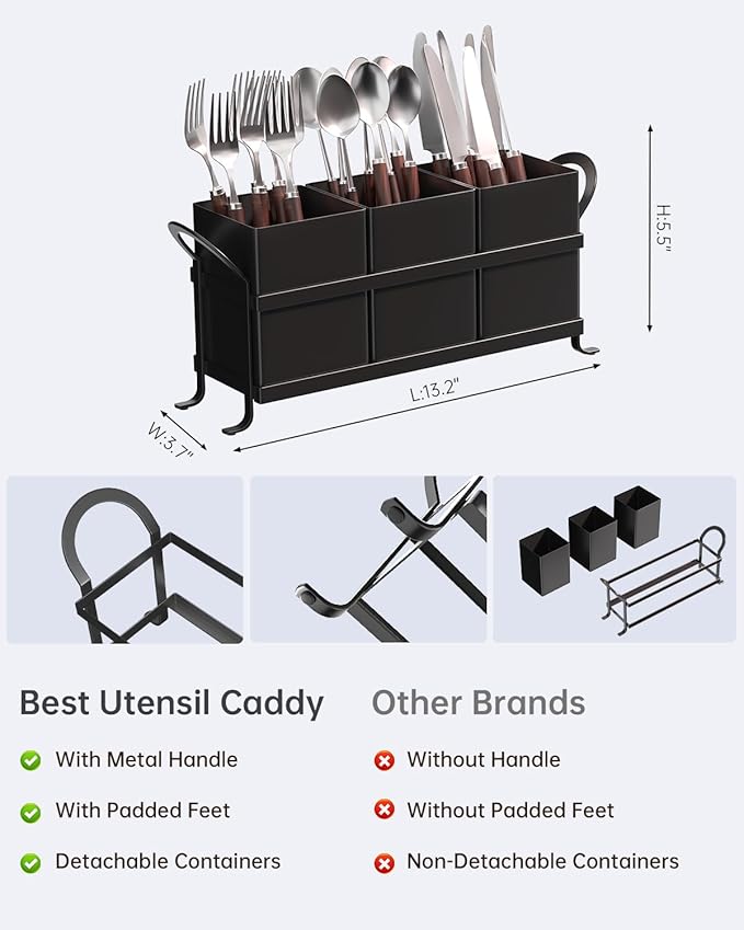 Black Kitchen Utensil Holder - Image 2