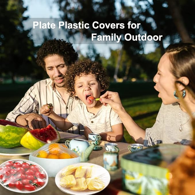 200PCS Plastic Elastic Bowl Covers Reusable, Food Storage Covers - Image 5