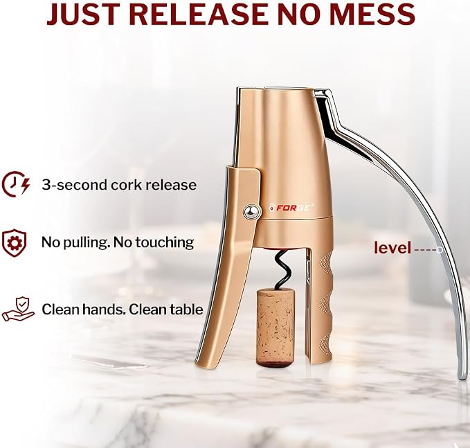 Forge Quality Compact Vertical Lever Corkscrew Wine Opener - Image 5