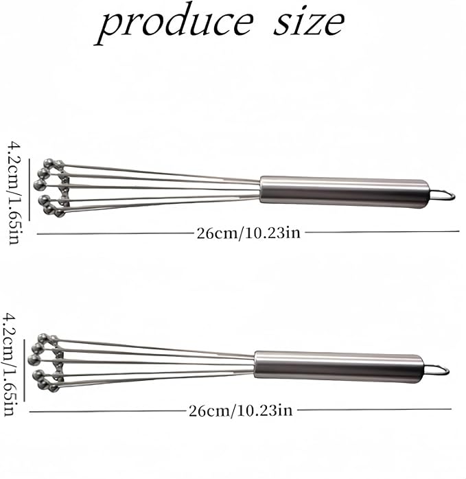 2 Pieces 10.23inch Stainless Steel Ball Whisks, Durable Manual Egg Beater - Image 3