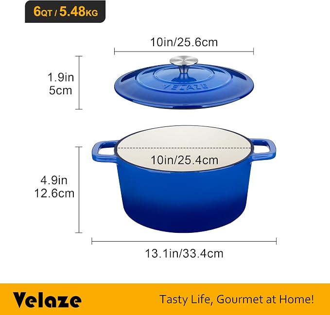 Velaze 6 QT Enameled Dutch Oven Pot - Image 2