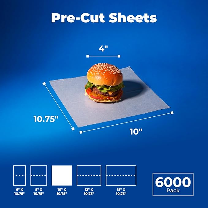 Fit Meal Prep 10 x 10.75" Wax Paper Sheets - Image 2