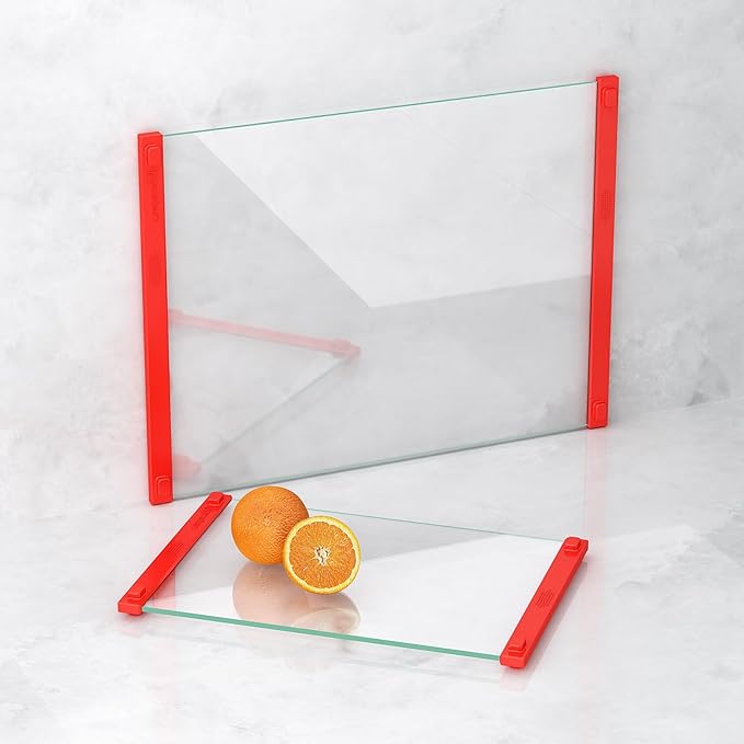 2PCS Glass Cutting Board with Silicone Grip, 80% Stronger Shatter Resistance by TemperedGlassManufacturer